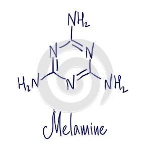 Melamine chemical structure. Vector illustration Hand drawn