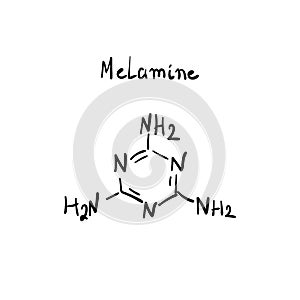 Melamine Molecule Formula Hand Drawn Imitation
