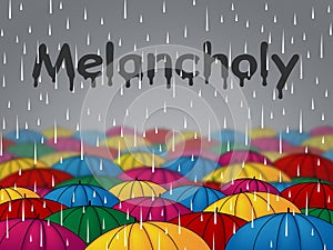 Melancholy Rain Indicates Low Spirits And Dejectedness