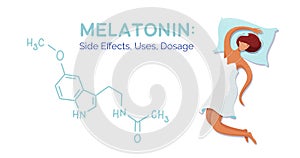 Melatonin banner vector template