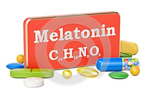 Melatonin concept, 3D rendering