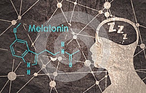 Melatonin hormone molecule.