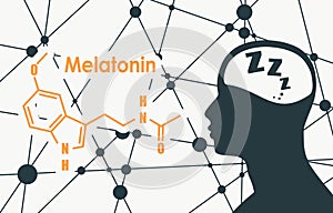 Melatonin hormone molecule.