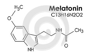 Melatonin molecule, chemical formula