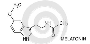 Melatonin molecule structure, vector chemical formula