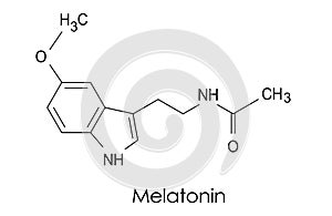 Melatonin molecule, chemical formula photo