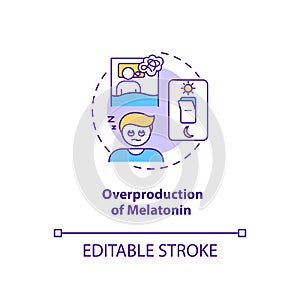 Melatonin overproduction concept icon