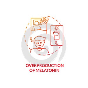 Melatonin overproduction concept icon