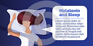 Melatonin and sleep banner vector template