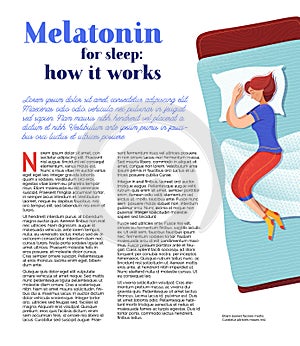 Melatonin for sleep banner vector template