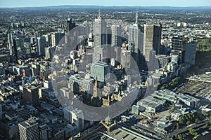 Melbourn, Australia - October 17,2013 aerial view of the city Melbourne Australia