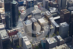 Melbourne Aerial Perspective With Street Intersection Below