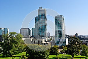 Melbourne Australia city park in sunny day