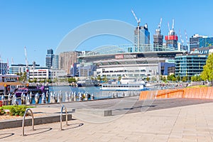 MELBOURNE, AUSTRALIA, JANUARY 1, 2020: View of Marvel stadium in Melbourne, Australia