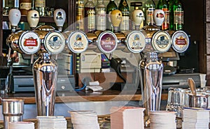 All Belgian beer taps at Belgian Beer Cafe Bluestone, Melbourne, Australia