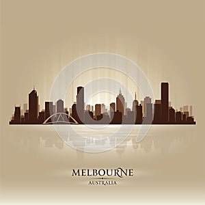 Melbourne Australia skyline city silhouette