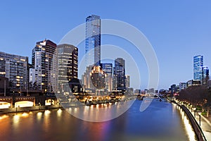 Melbourne Australia on the Yarra River Twilight