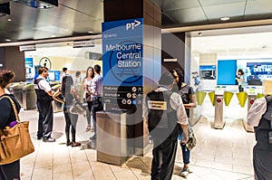 Melbourne Central underground train station in Australia