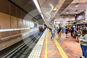 Melbourne Central underground train station in Australia