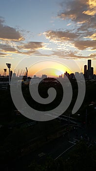 Melbourne City and MCG Sunset