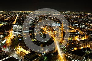 Melbourne city skyline at night