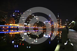 Melbourne at night, Victoria, Australia photo