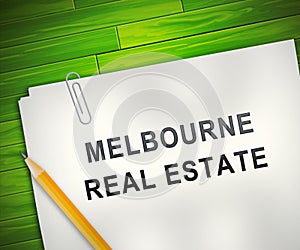 Melbourne Real Estate Property Report Representing Australian Realty In Victoria - 3d Illustration