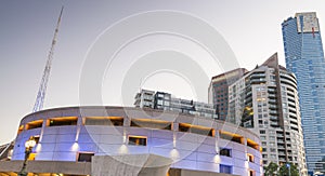 Melbourne skyline around Hamer Hall, Australia