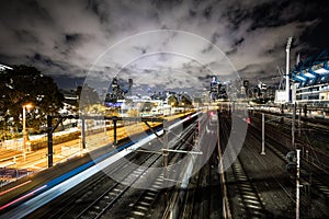 Melbourne Skyline at Night in Australia