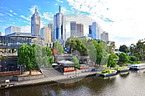 Melbourne skyline in summer