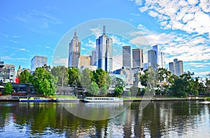 Melbourne skyline in summer