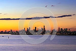 Melbourne Skyline at Sunset