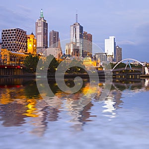 Melbourne Skyline at Twilight