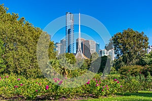 Melbourne Southbank cityscape with National Gallery of Victoria photo