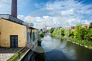 Melegnano in the province of Milan, Lombardy - Italy - during a sunny day and clouds. 10/05/2018 at 3:30 pm in Melegnano, Lombardy