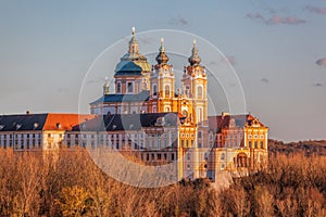 Melk abbey during autumn in Wachau valley, Melk, Austria, UNESCO