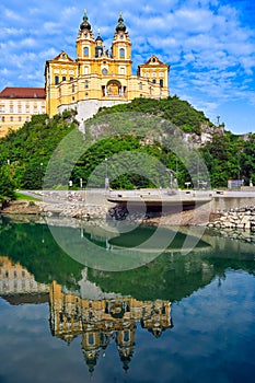 Melk Abbey Monastery on Danube river