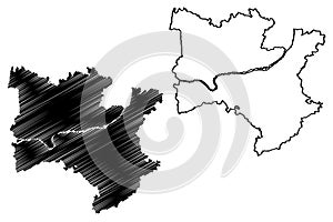 Melk district (Republic of Austria or Ã–sterreich, Lower Austria or NiederÃ¶sterreich state) map