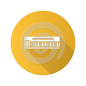 Mellotron flat design long shadow glyph icon