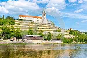 Melnik Castle on the hill above Labe and Vltava River confluence, Czech Republic