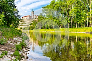 Melnik Castle on the hill above Labe and Vltava River confluence, Czech Republic