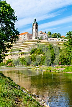 Melnik Castle on the hill above Labe and Vltava River confluence, Czech Republic