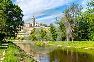 Melnik Castle on the hill above Labe and Vltava River confluence, Czech Republic