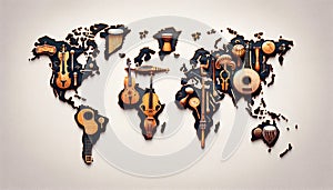 Melodic Atlas: World Map Resonating with Musical Instruments
