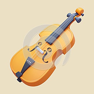 Melodic Strings: Cartoon Violin Illustration