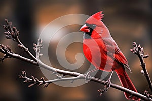 Melodious Red cardinal bird. Generate Ai