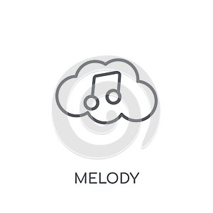 melody linear icon. Modern outline melody logo concept on white