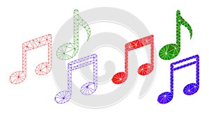 Melody Notes Triangle and Mesh Icon