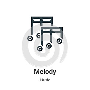 Melody vector icon on white background. Flat vector melody icon symbol sign from modern music collection for mobile concept and