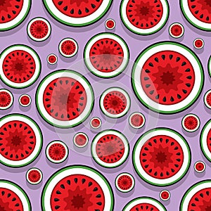 Melon fruit slice graphic seamless pattern